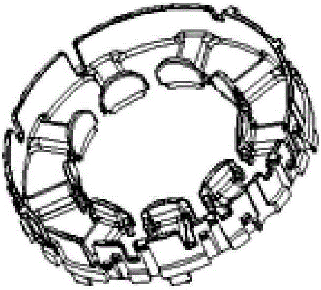 Magnetic bearing stator component and preparation method thereof