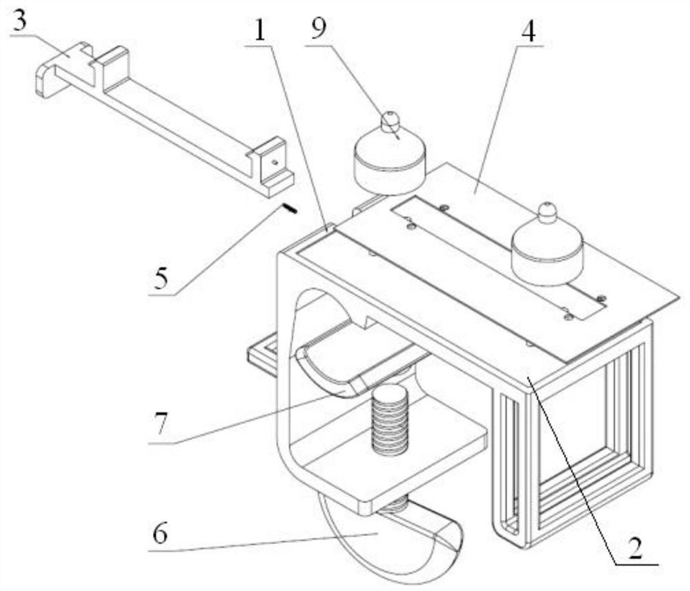 An instrument fast fixing device that can be connected with a square bar and a round bar stretcher