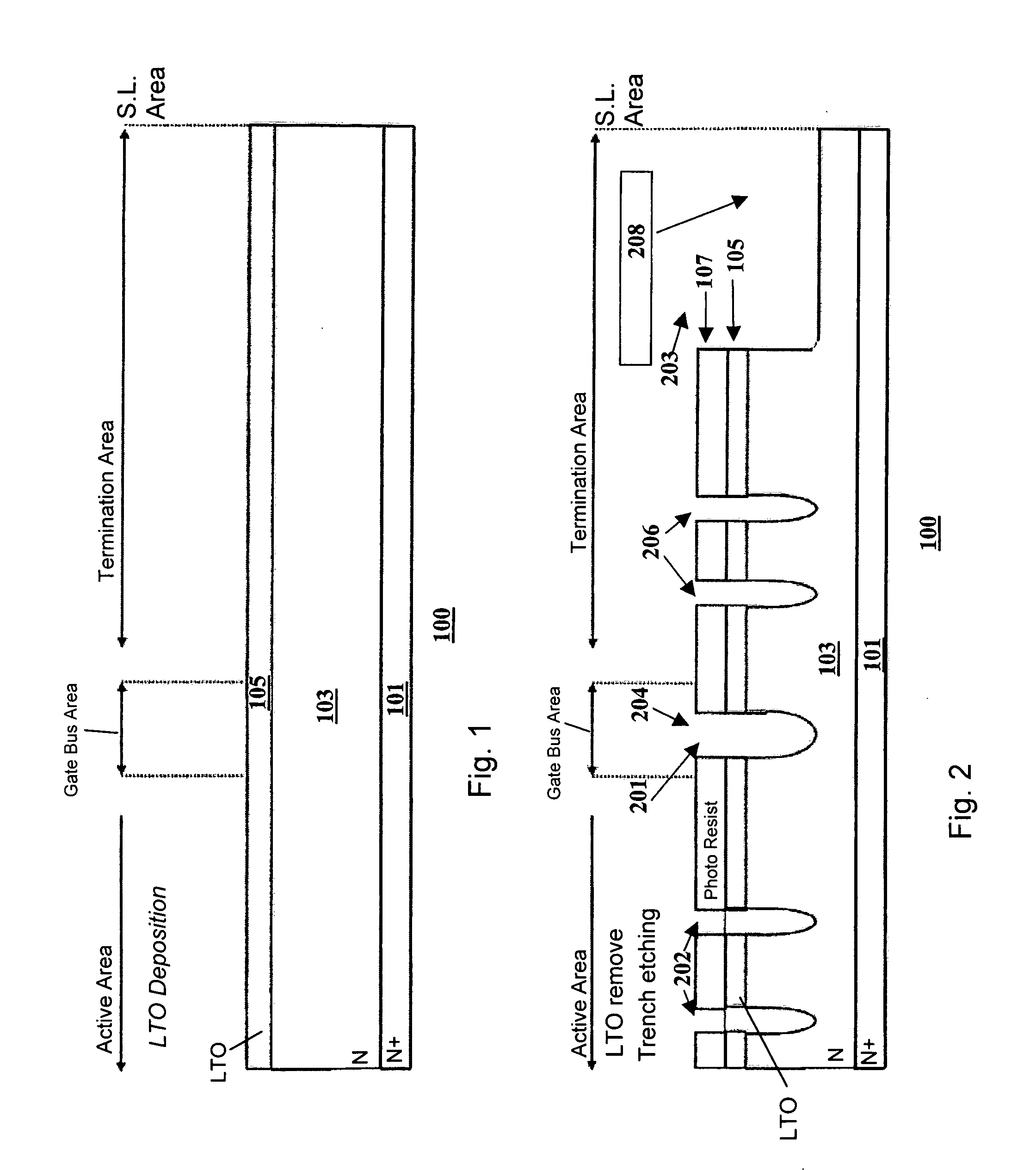 Trench mosfet and method of manufacture utilizing four masks