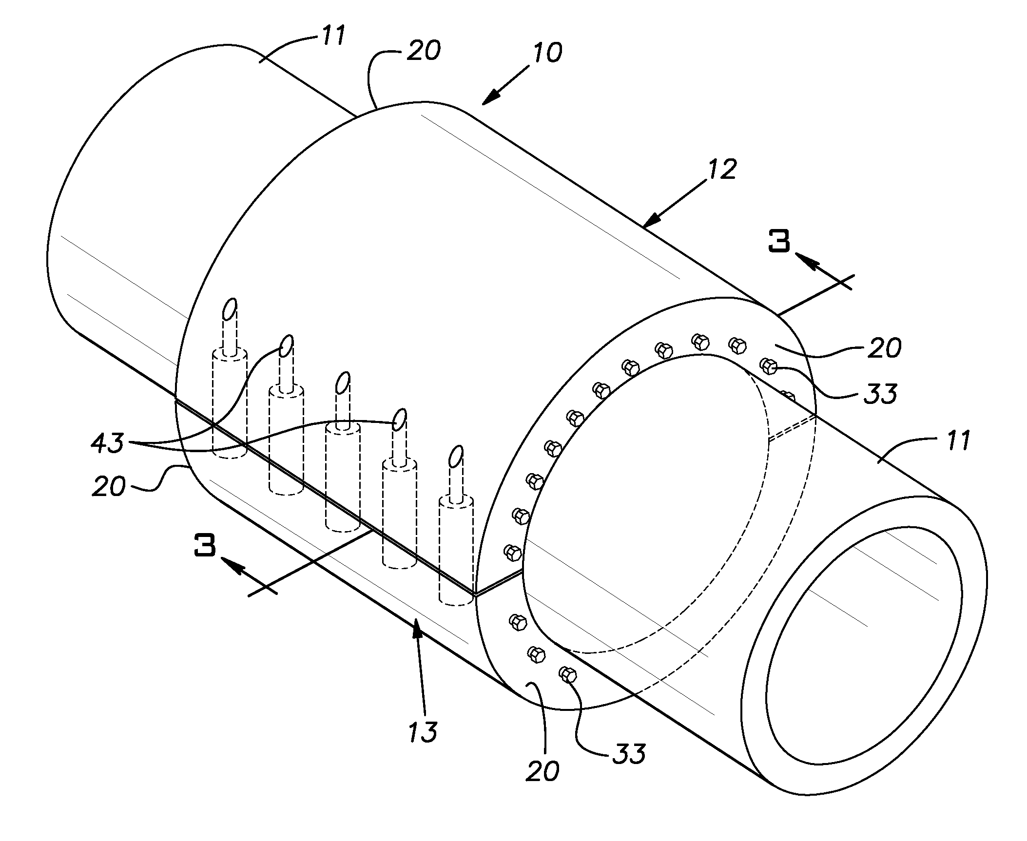 Split fitting for pipe