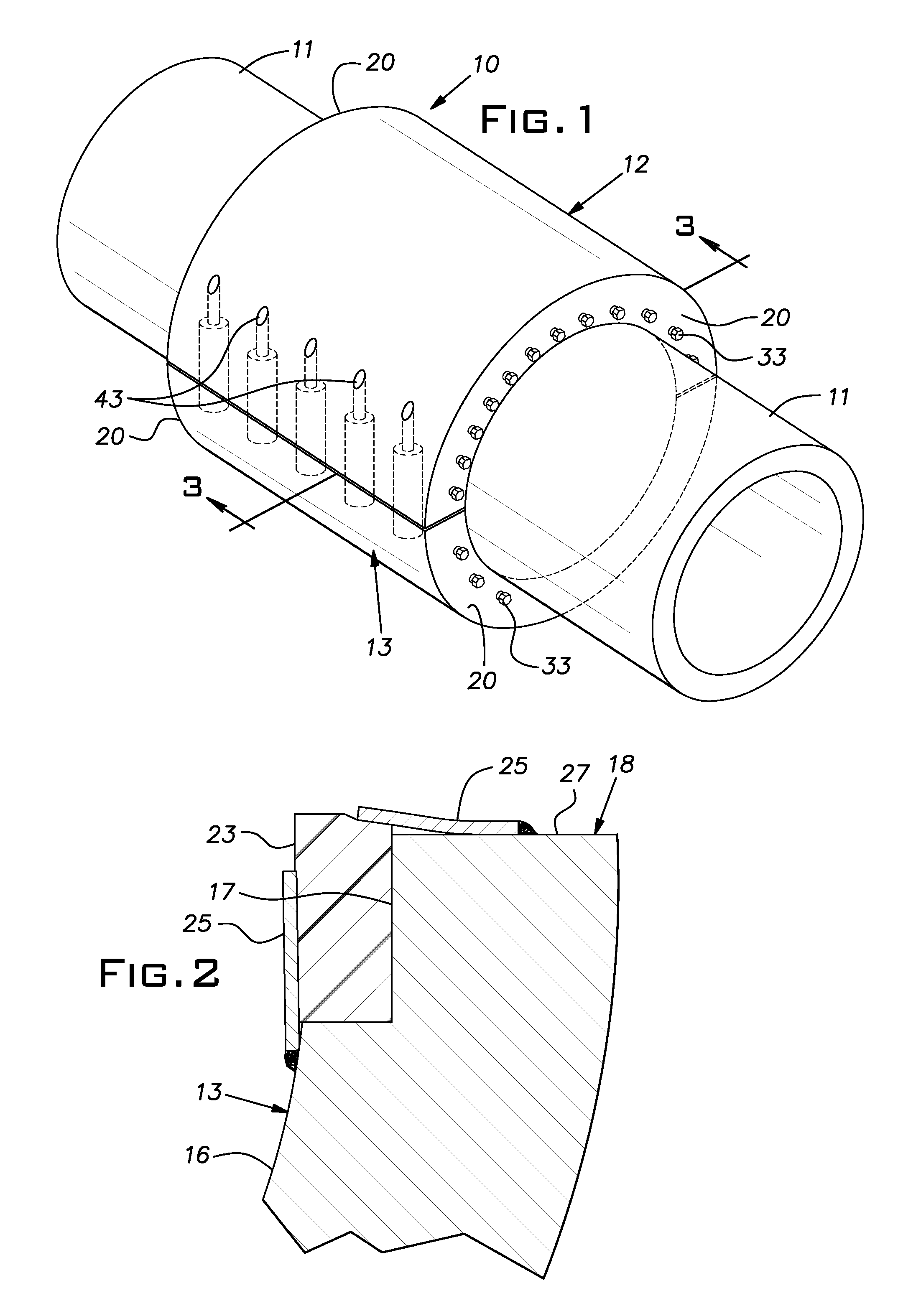 Split fitting for pipe