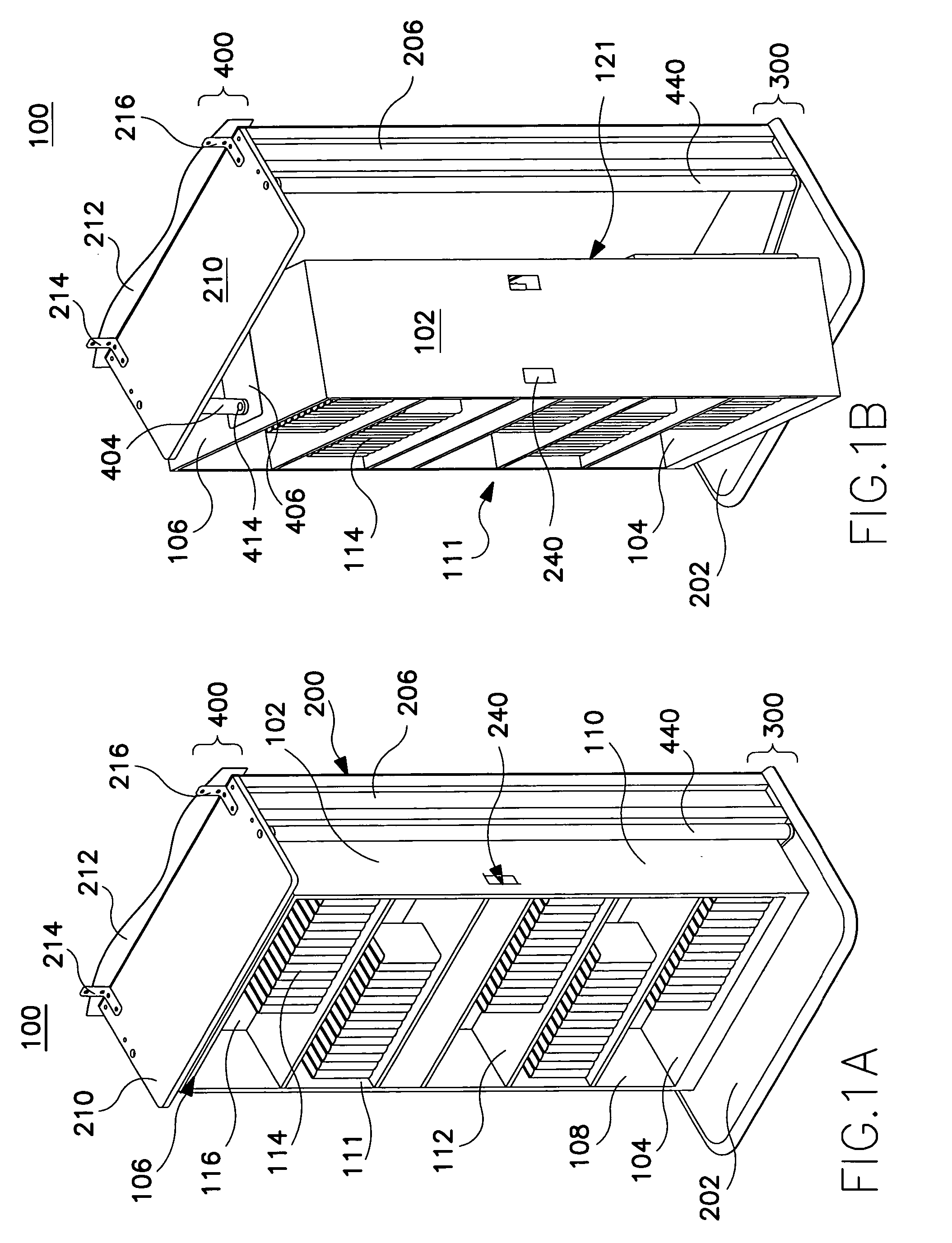 Method and apparatus for movable structure having alternative accessible sides