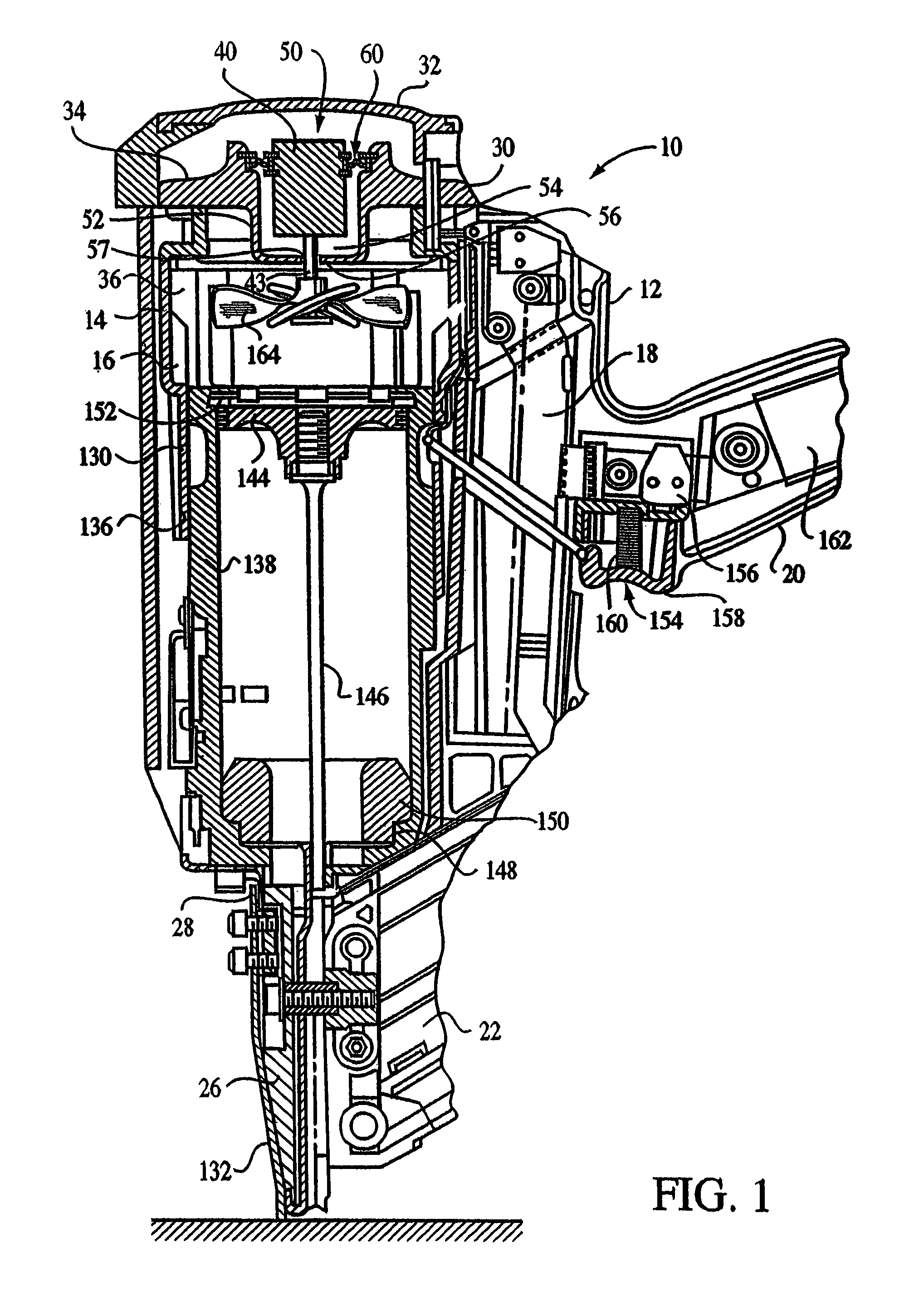 Fan motor suspension mount for a combustion-powered tool