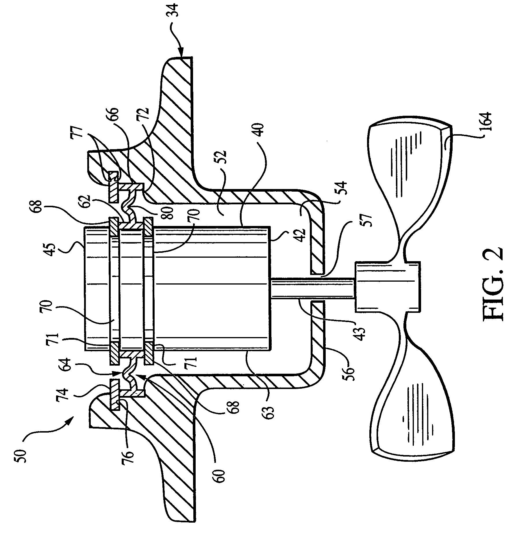 Fan motor suspension mount for a combustion-powered tool