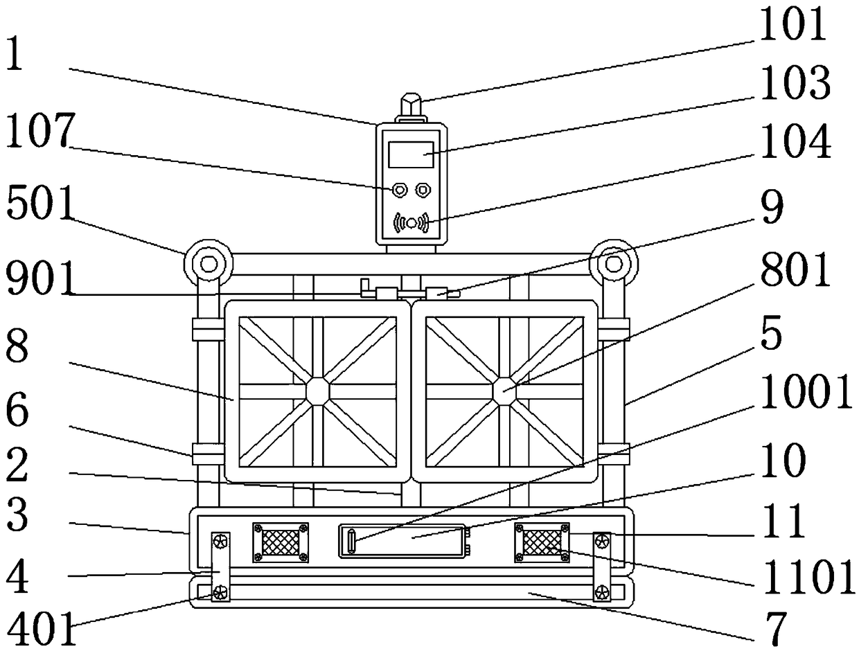 Elevator platform with automatic alarming function