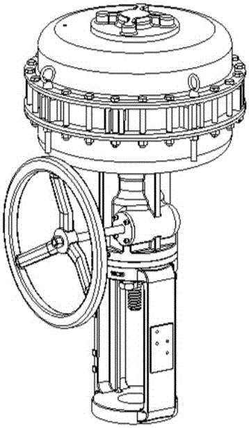 Film type execution mechanism with side type hand wheel mechanism