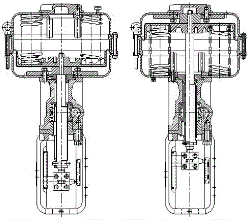 Film type execution mechanism with side type hand wheel mechanism