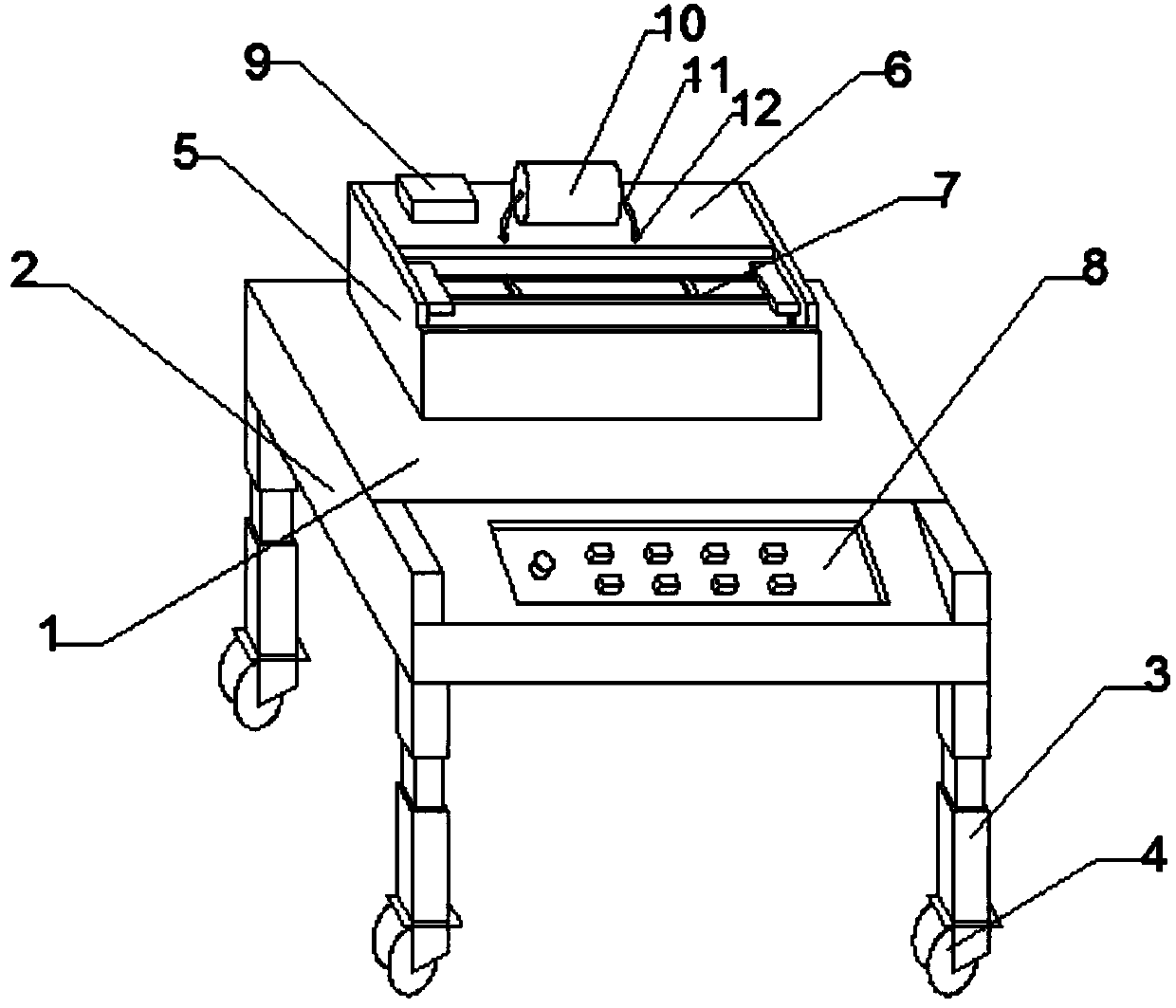 Oil pipe sealing test table and application method thereof