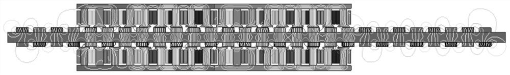 Bilateral permanent magnet staggered type modularized continuous pole permanent magnet synchronous linear motor