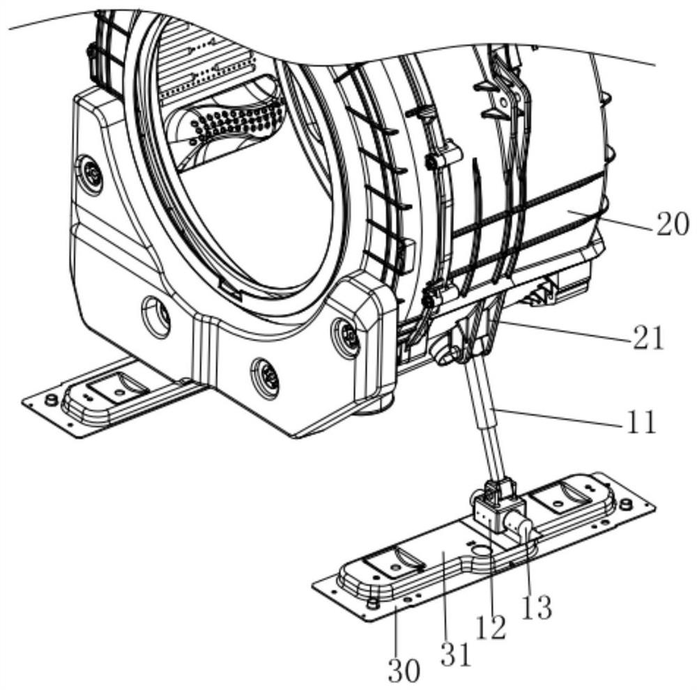 A vibration damping structure of a washing machine and the washing machine