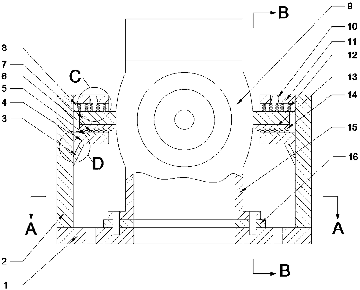 Airlock with damping mechanism