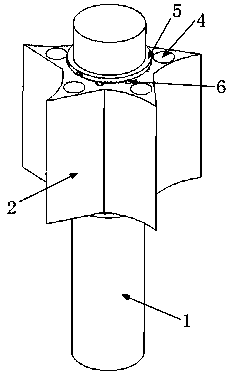 A rotatable pentagonal impeller type vortex-induced vibration suppression device and method