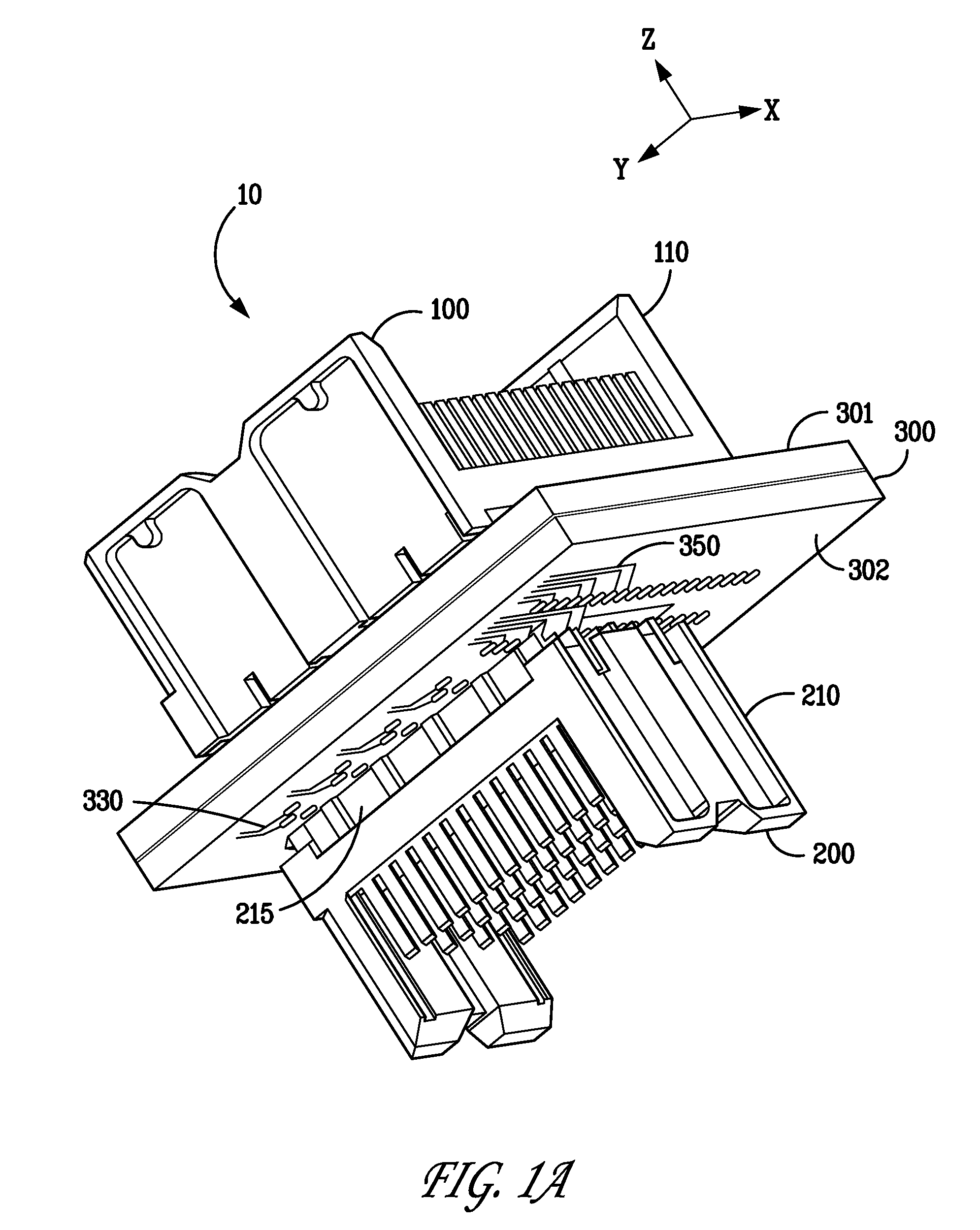 Electrical connector system with orthogonal contact tails