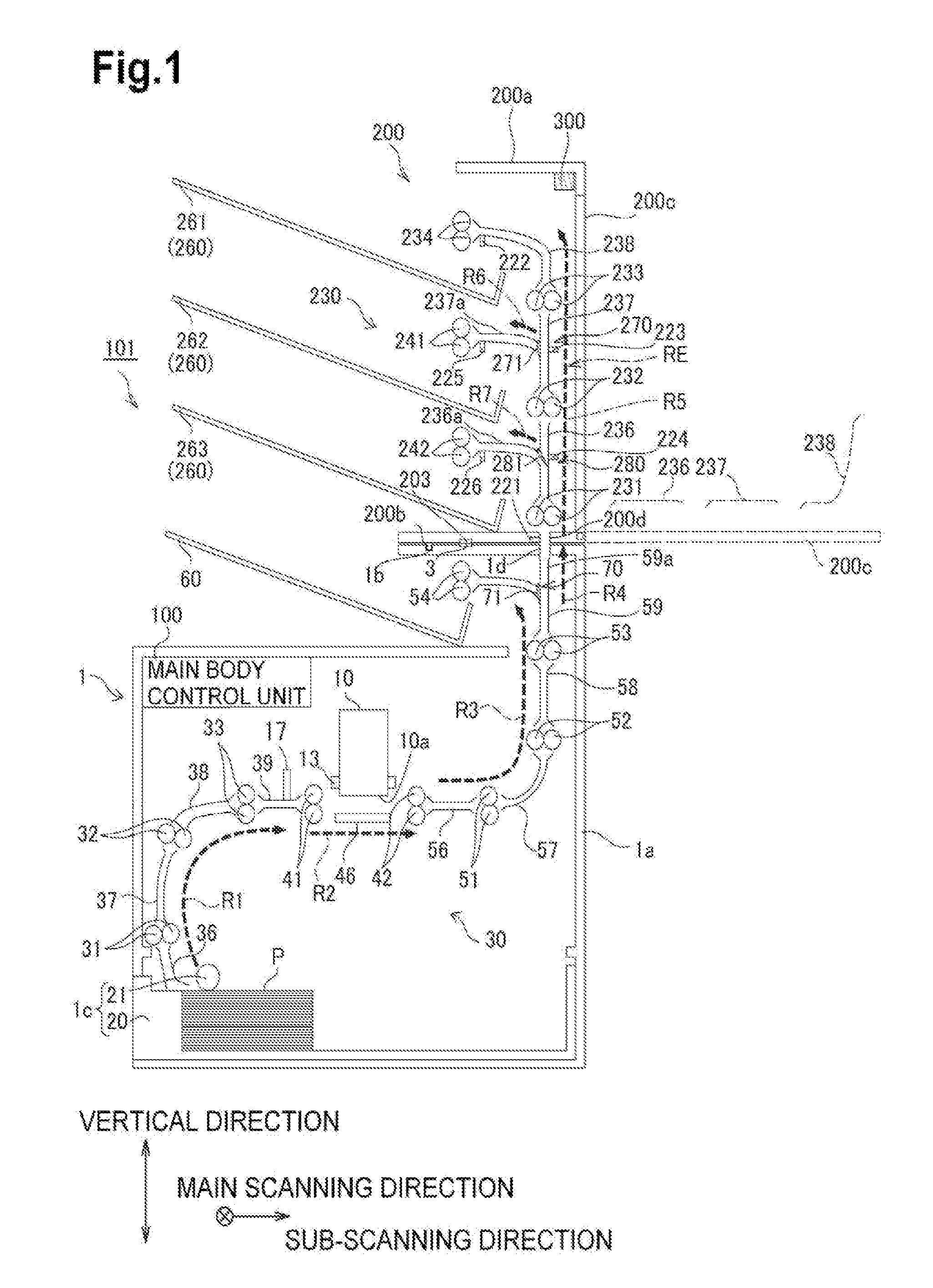 Recording systems and additional output stackers used therewith