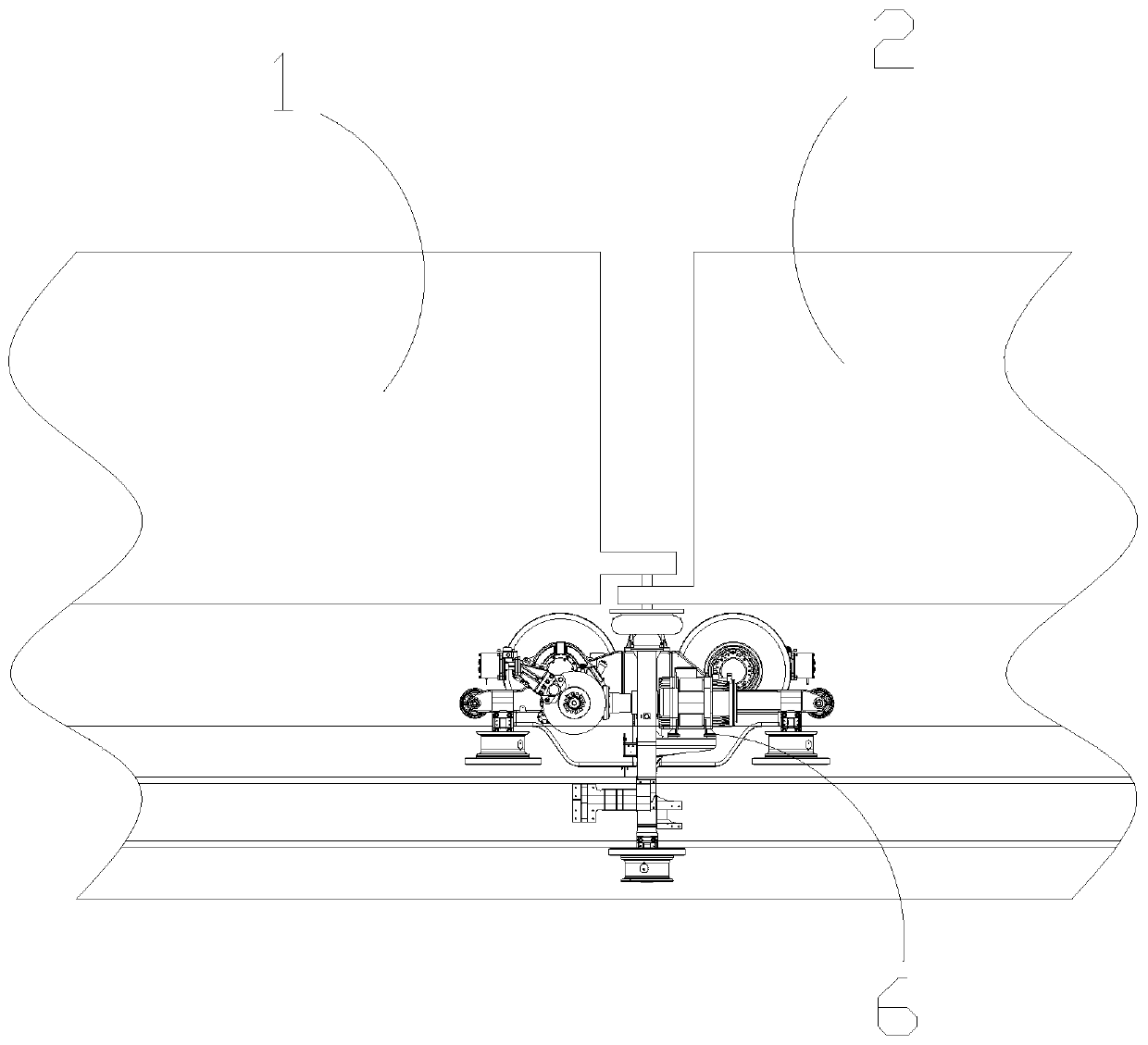 Connecting structure of straddle-type monorail vehicle body and bogies and straddle-type monorail vehicle