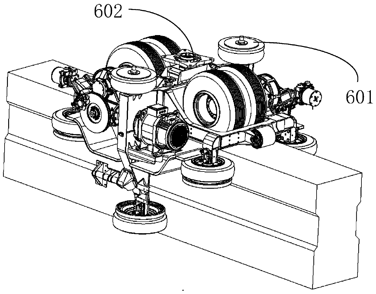 Connecting structure of straddle-type monorail vehicle body and bogies and straddle-type monorail vehicle