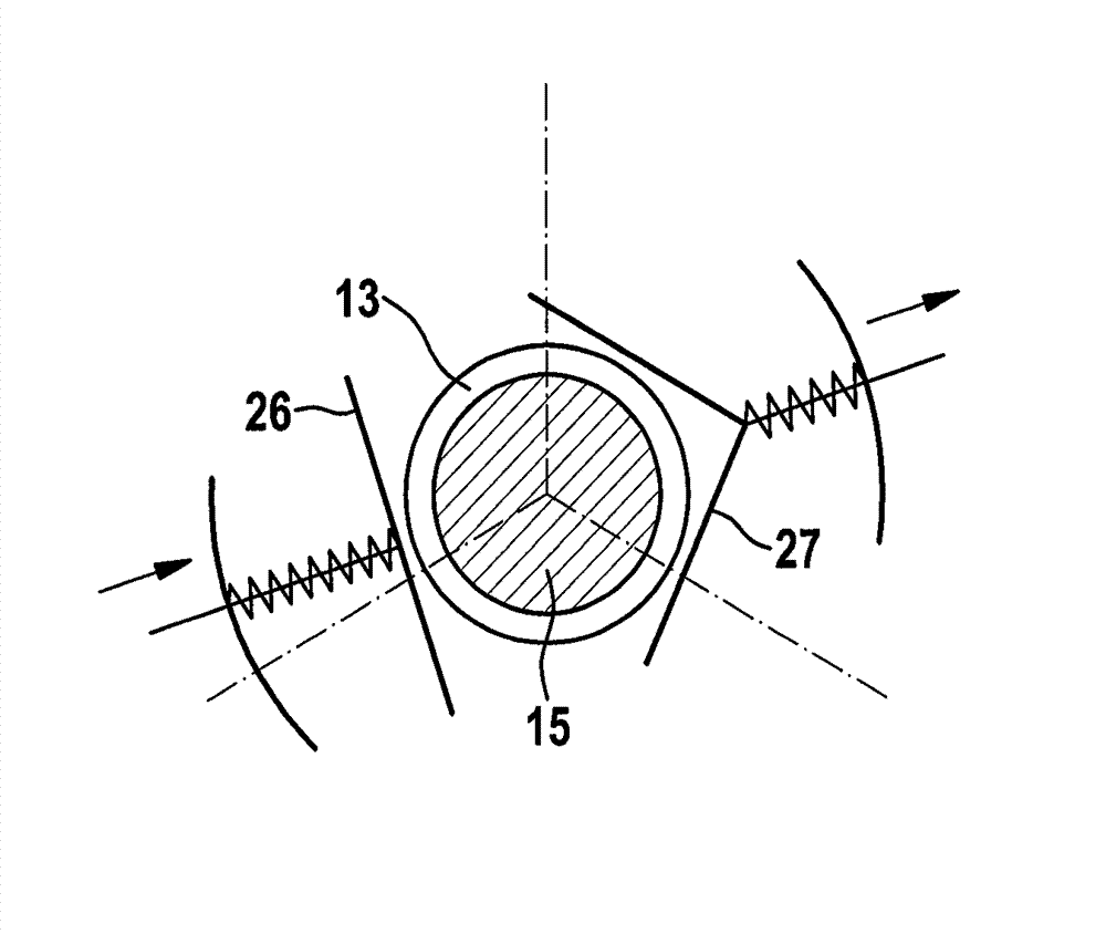 Device for guiding a rod, measuring assembly with same and rod production machine with rod guiding device and/or measuring assembly