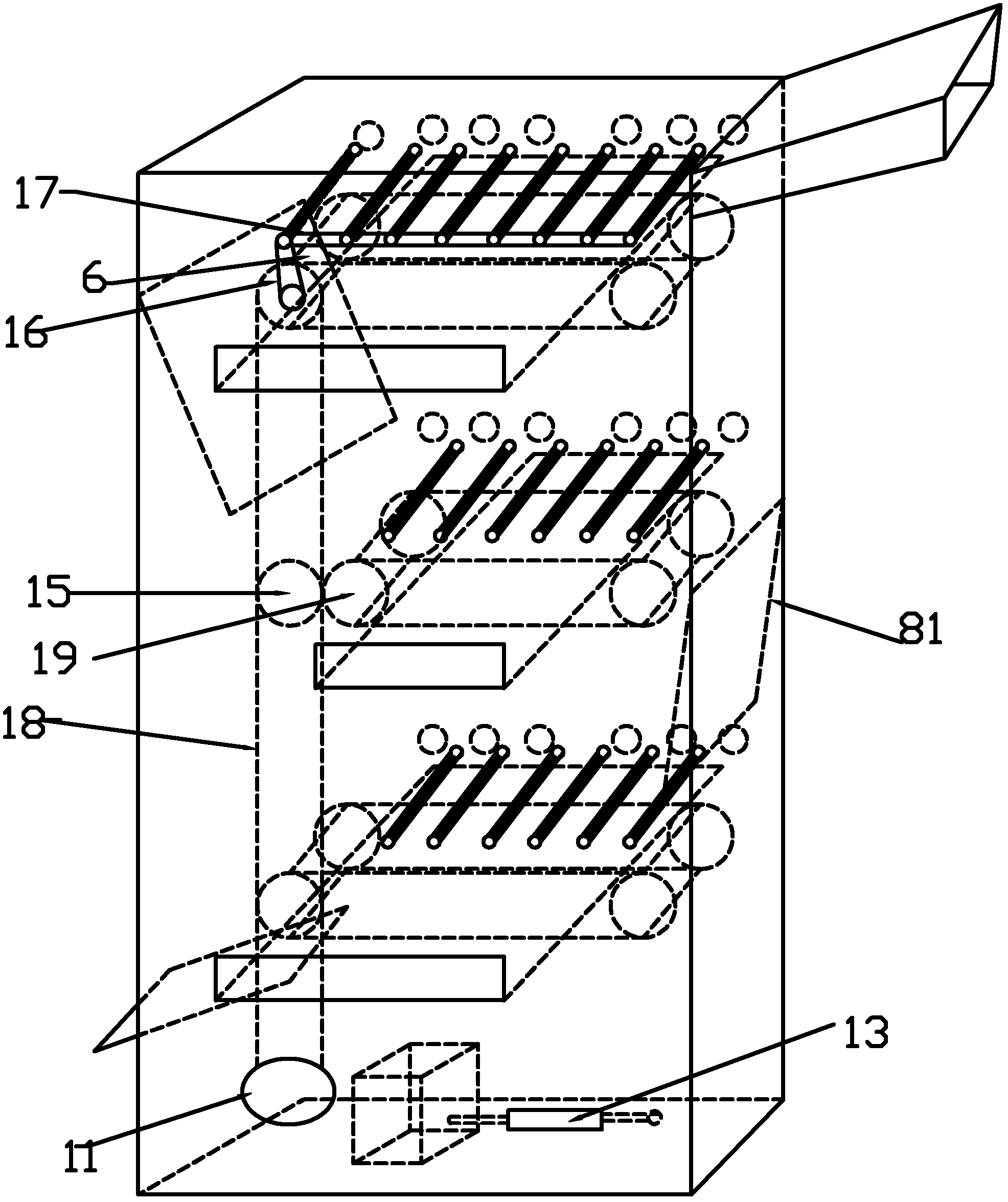 Drying and impurity-removing machine for root of red-rooted salvia