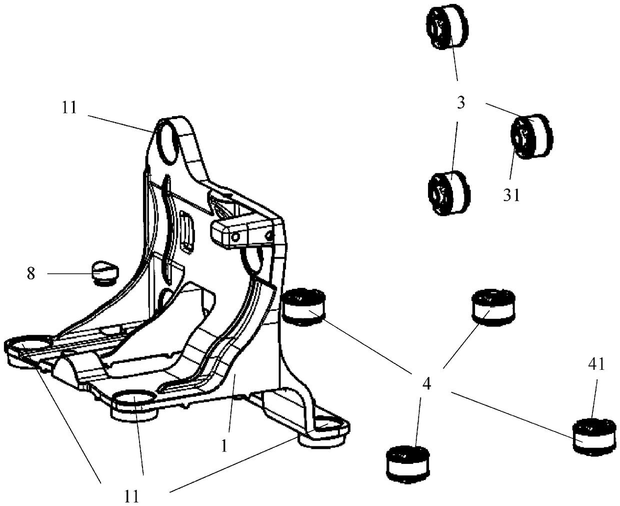 Compressor mounting structure and automobile