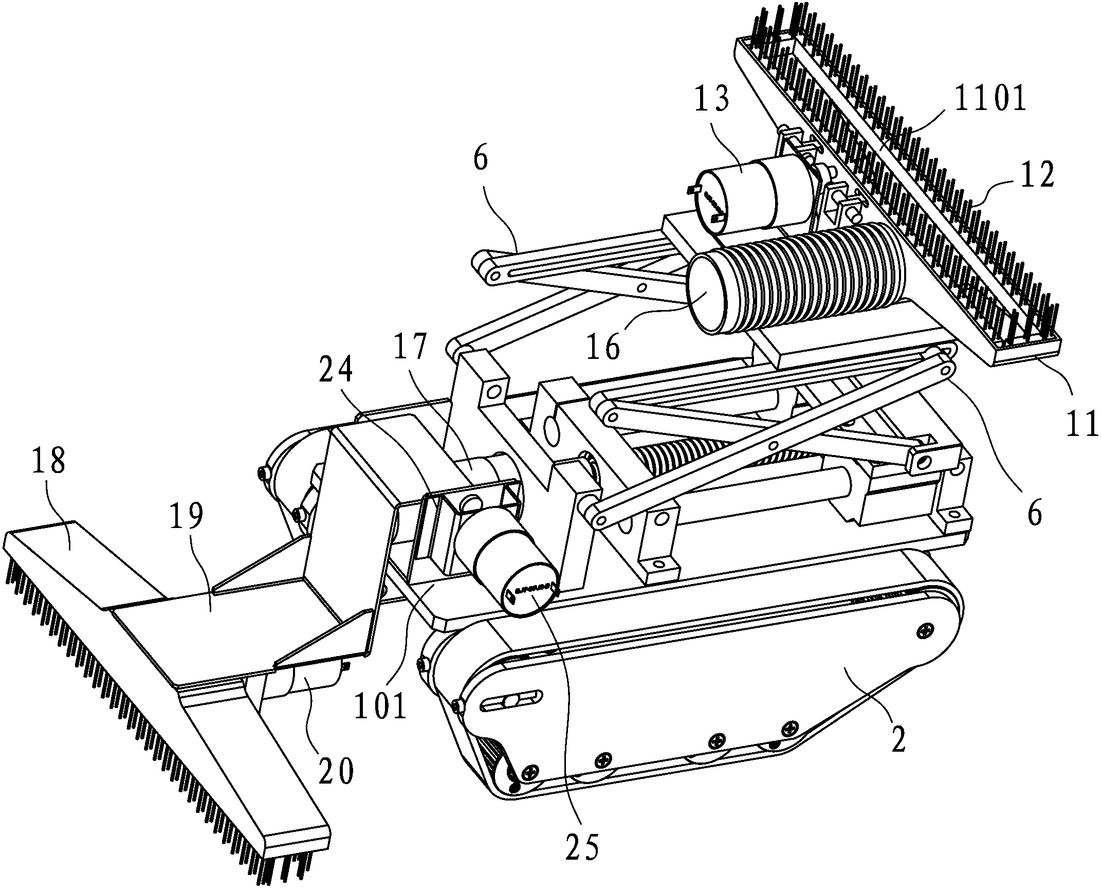 Lifting type pipe cleaning robot