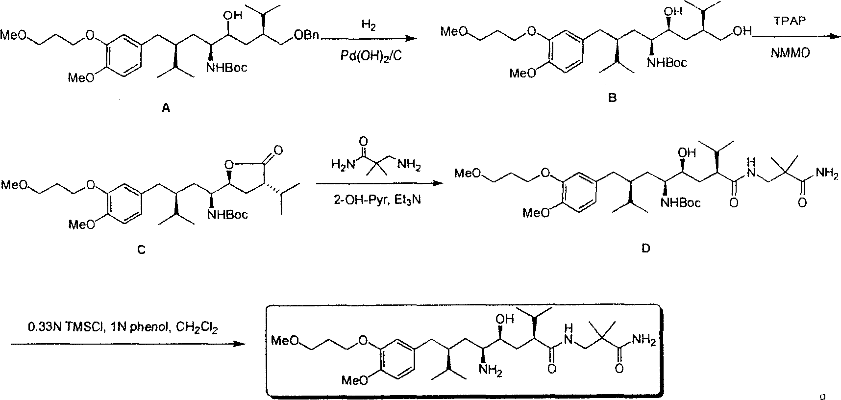 Practical synthesis method for feritin inhibitor aliskiren