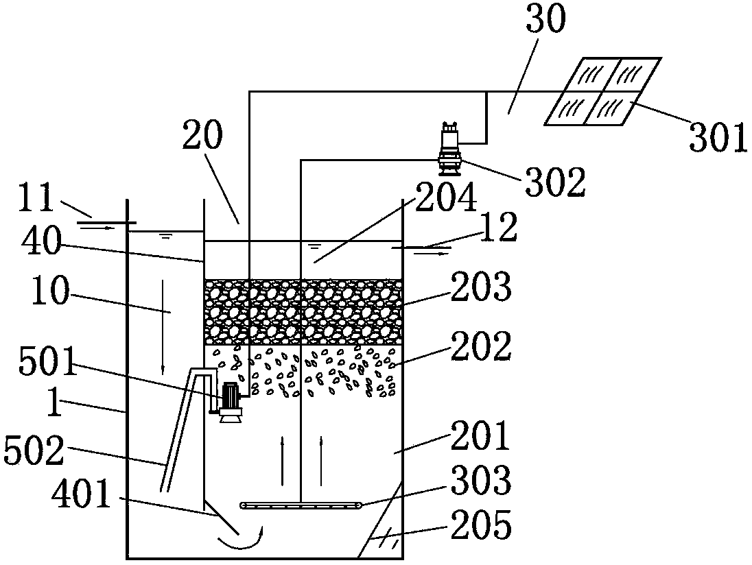 Micro-power municipal sewage treatment equipment and process