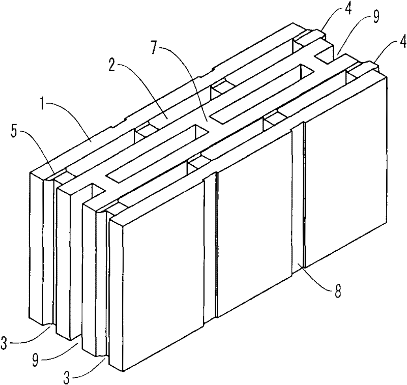 Seepage-prevention anti-shearing heat-insulating hollow building block