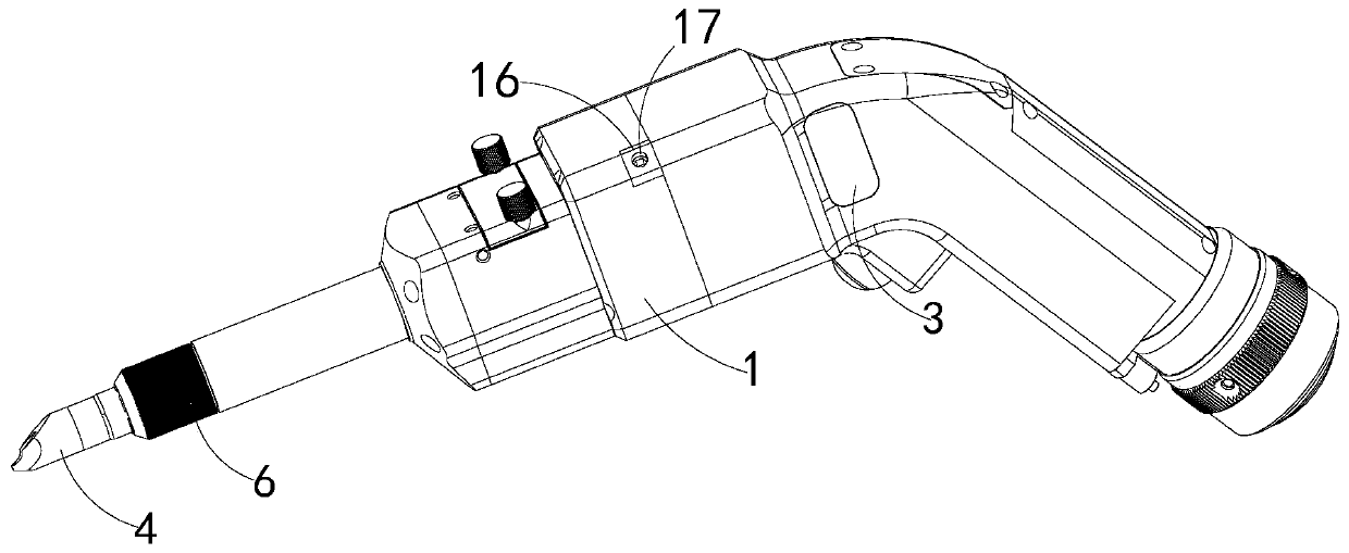 Handheld laser gun head capable of adjusting light spot