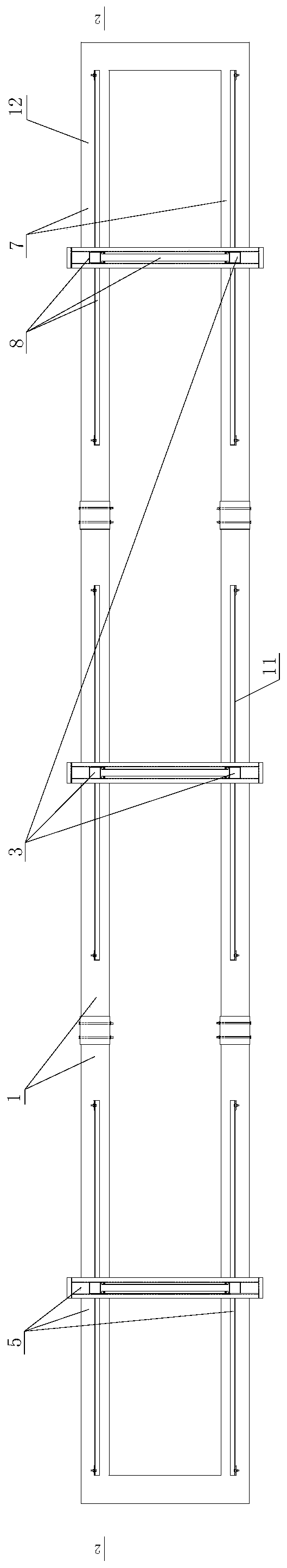 Binding trolley for concrete steel bars and binding construction method