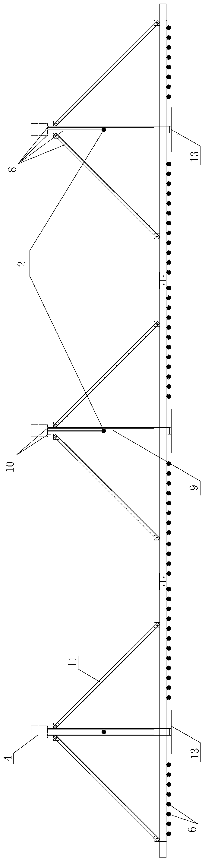 Binding trolley for concrete steel bars and binding construction method