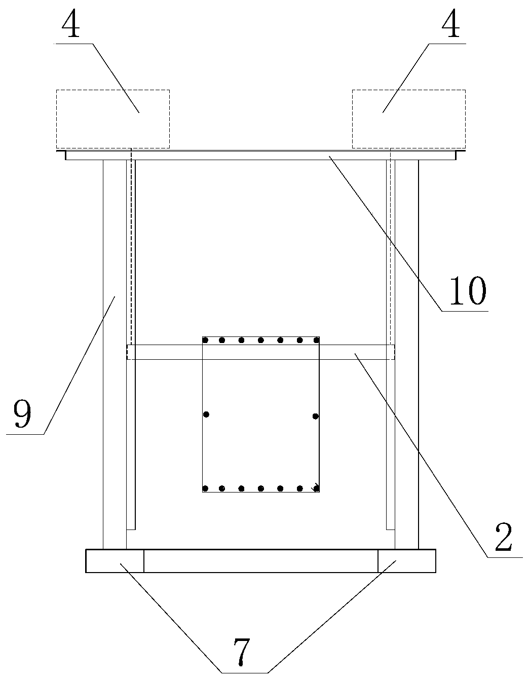 Binding trolley for concrete steel bars and binding construction method