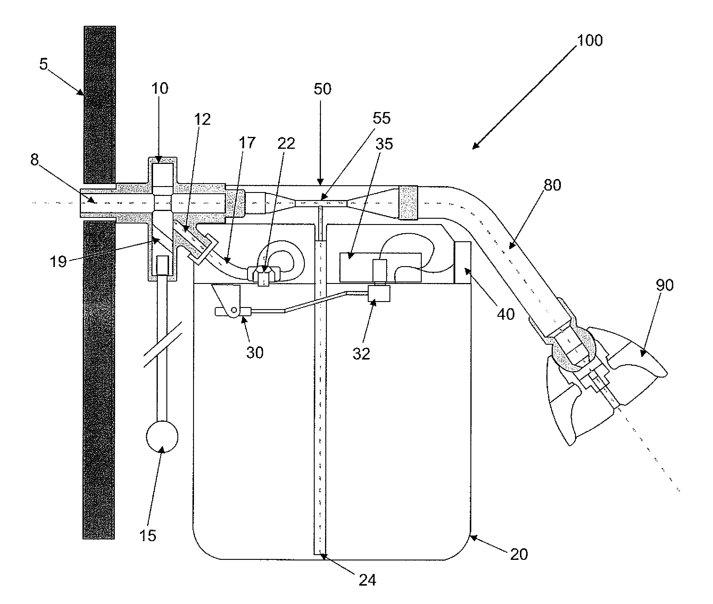 Shower having a water saving system