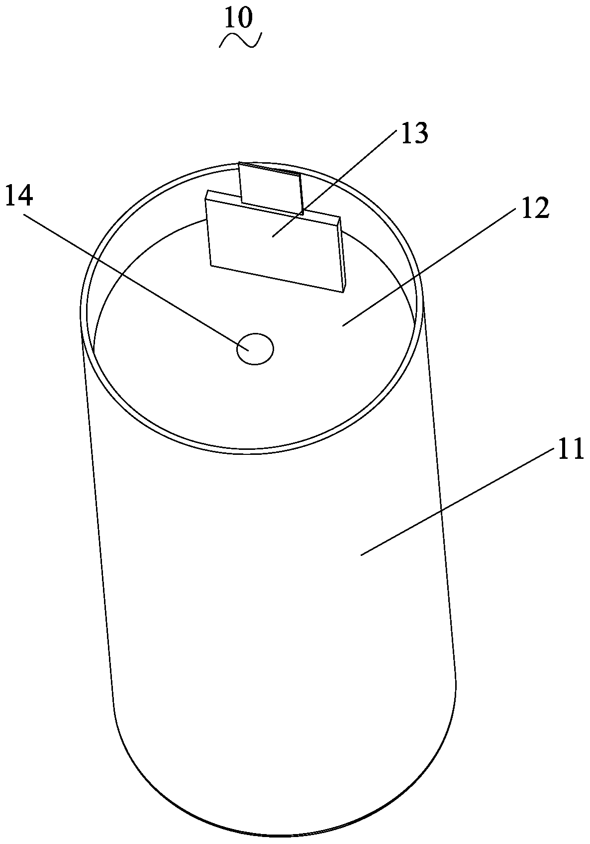 A device for welding the tabs at the bottom of the cell and the steel case