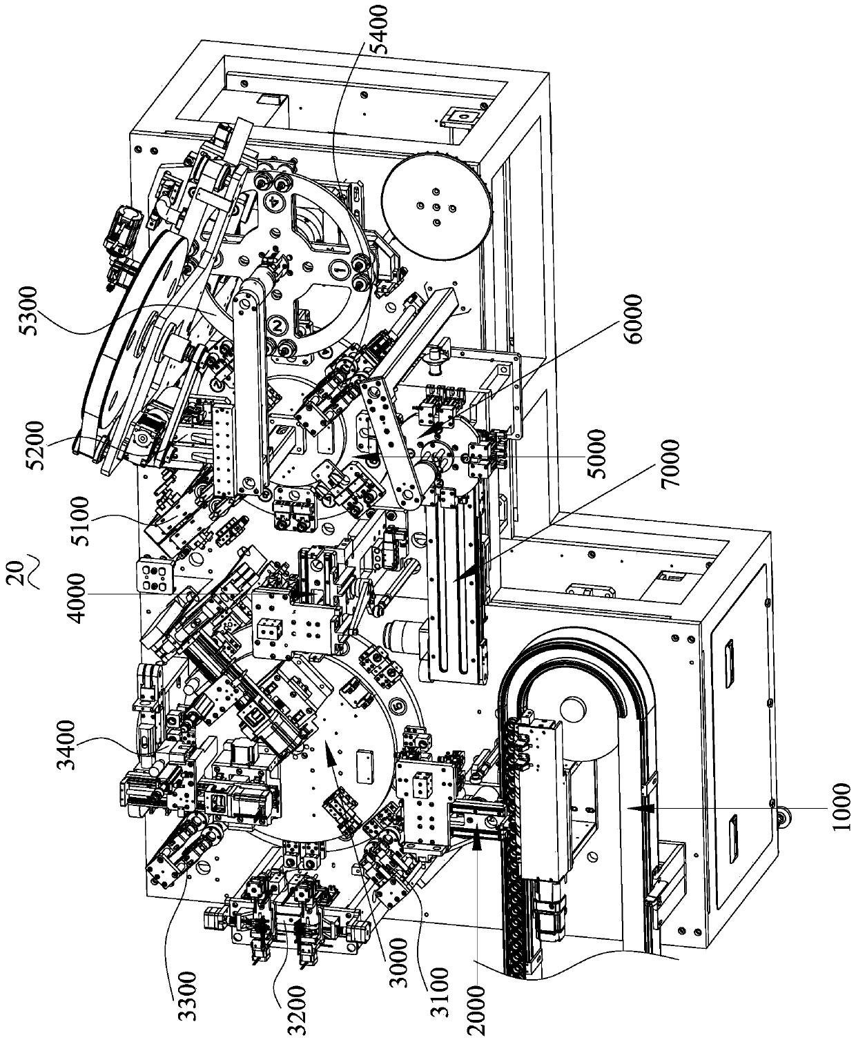 A device for welding the tabs at the bottom of the cell and the steel case