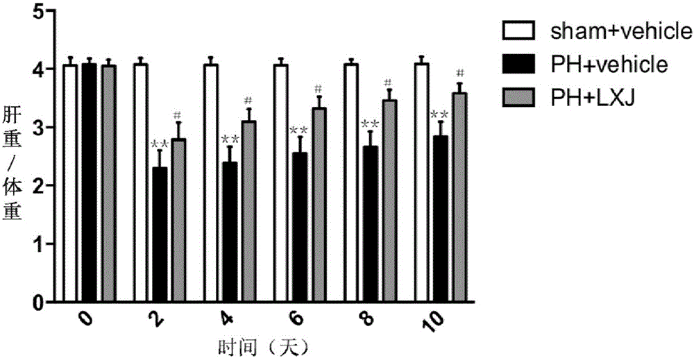 Application of resina draconis to preparation of medicine for treating acute liver injury caused by hepatectomy