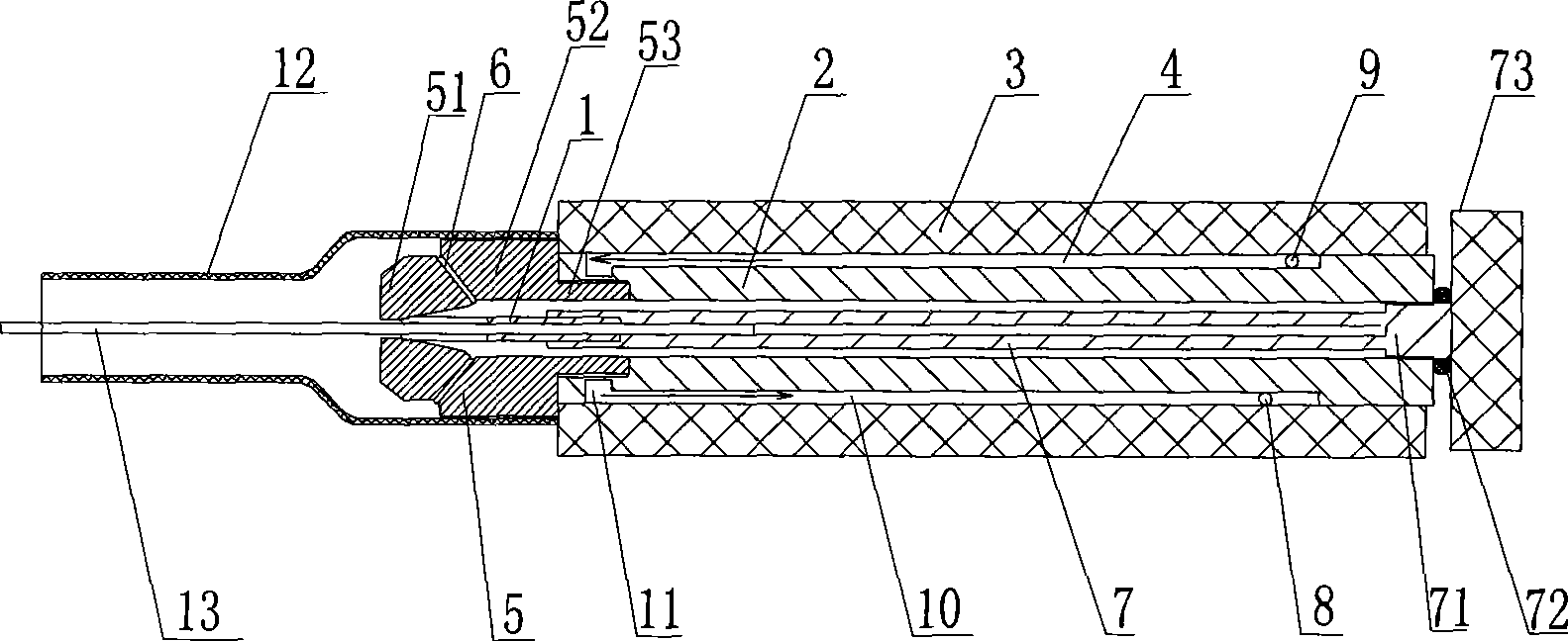 TIG welding gun and welding cooling method