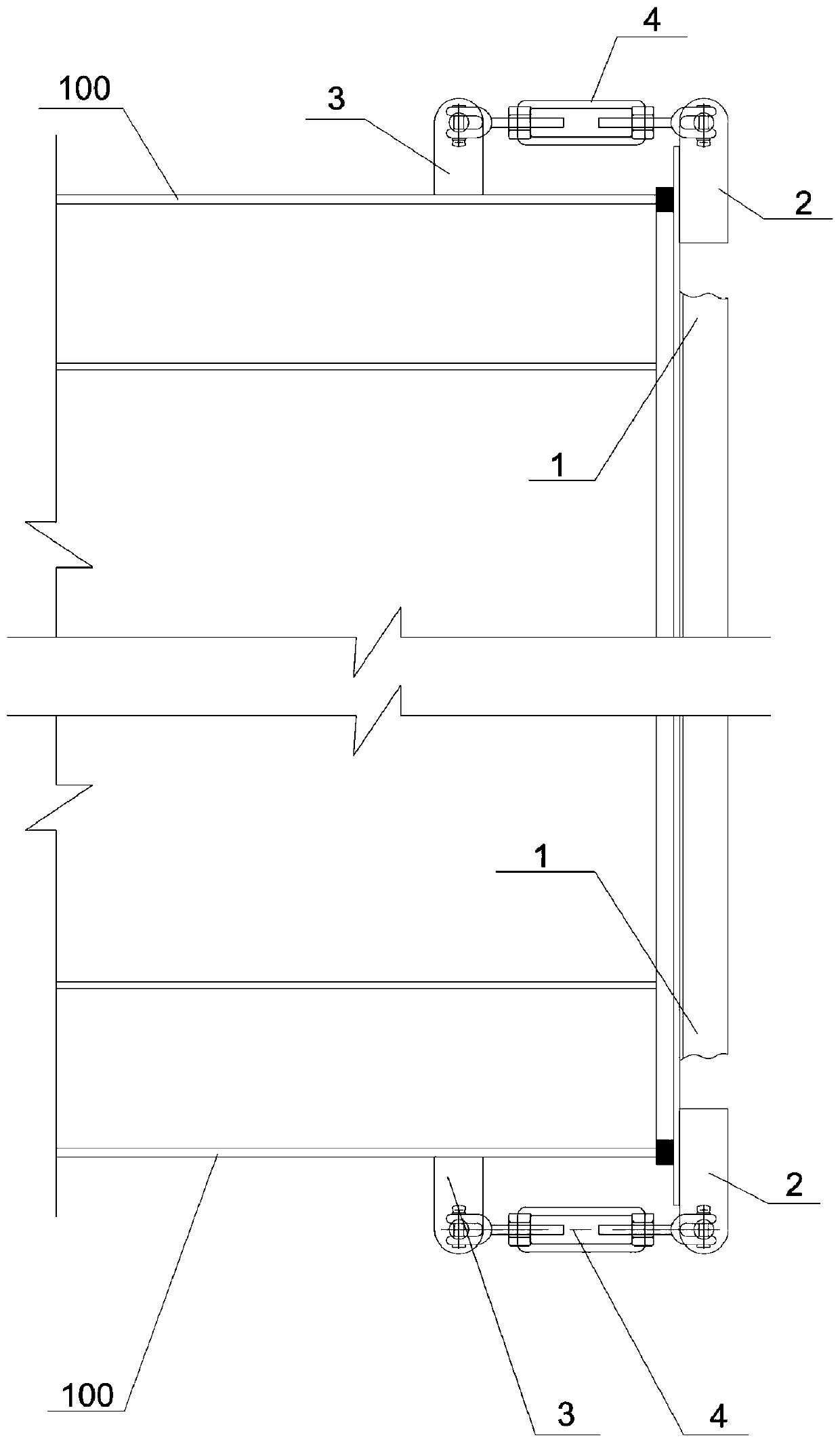 Sealing plate device of half ship floating end surface