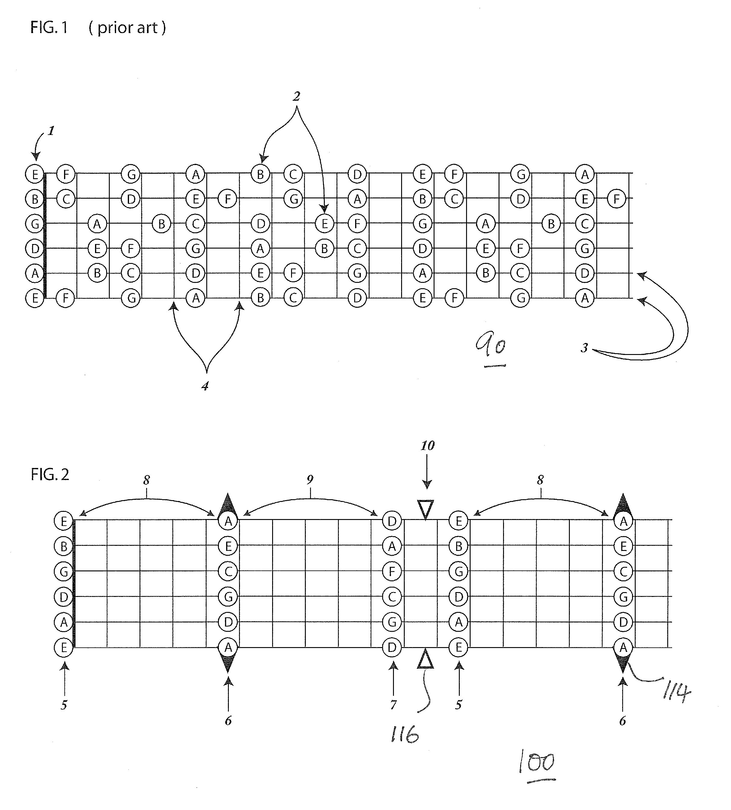 Diatonic mapping system of the guitar fretboard