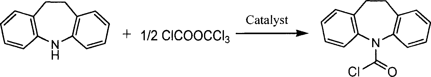 Chemically synthetic method for N-chloroformyl imino dibenzyl