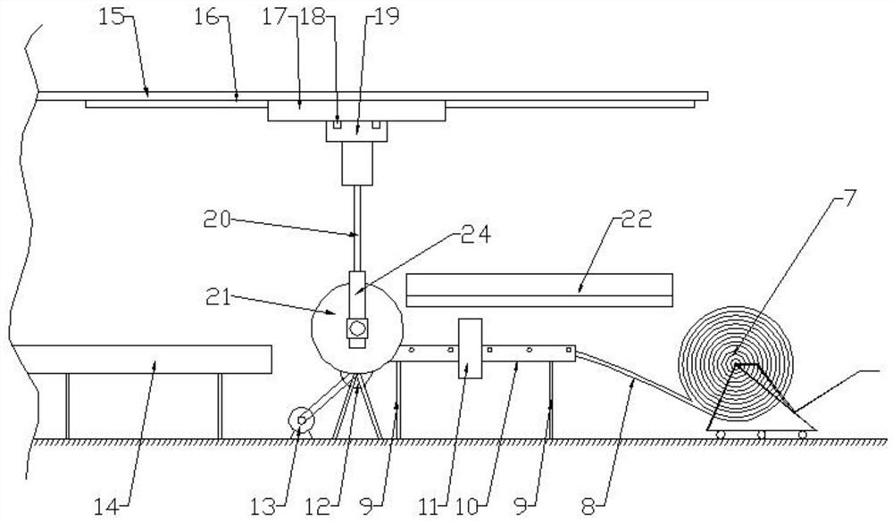 An optical fiber sponge reel wrapping and packaging production line