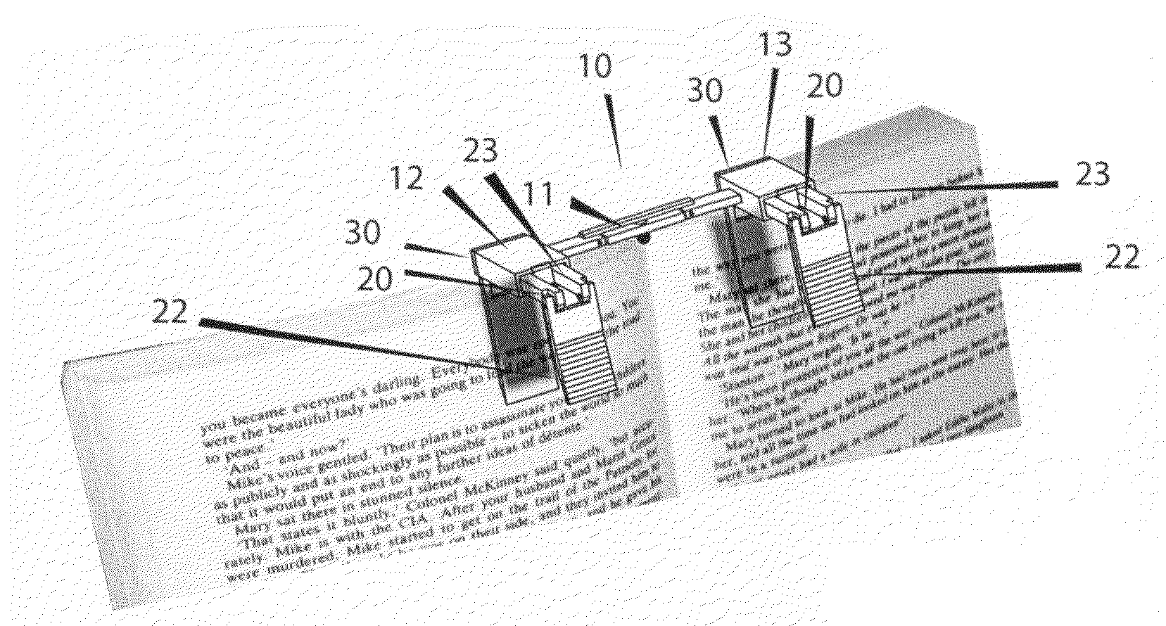 Page holding device for books with optional stand and reading light