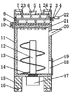 Stirring device for vegetable seeds