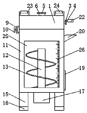 Stirring device for vegetable seeds