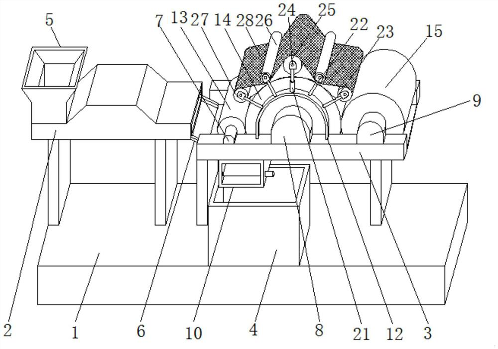 Cashmere carding device with impurity removal function