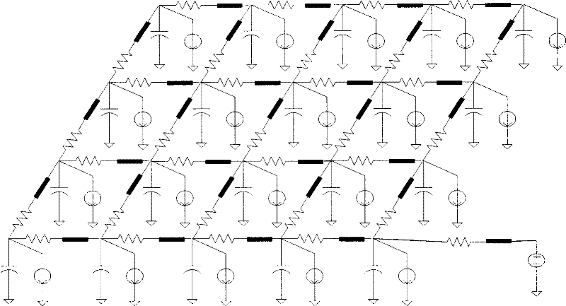 Integrated circuit power supply network transient analytical solving method based on multi-layer equivalent circuit model