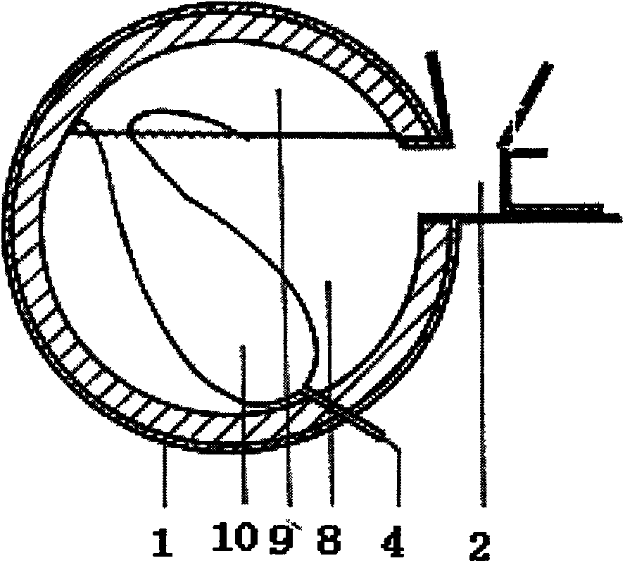 Horizontal barrel-shaped closed bottom-blown energy-saving glass melting furnace