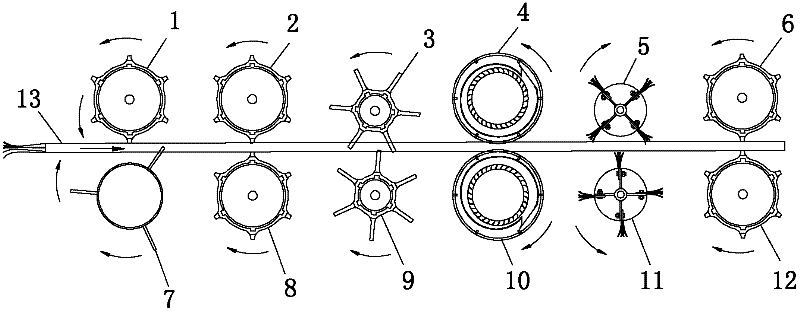 Material flow device for cane harvesting machine