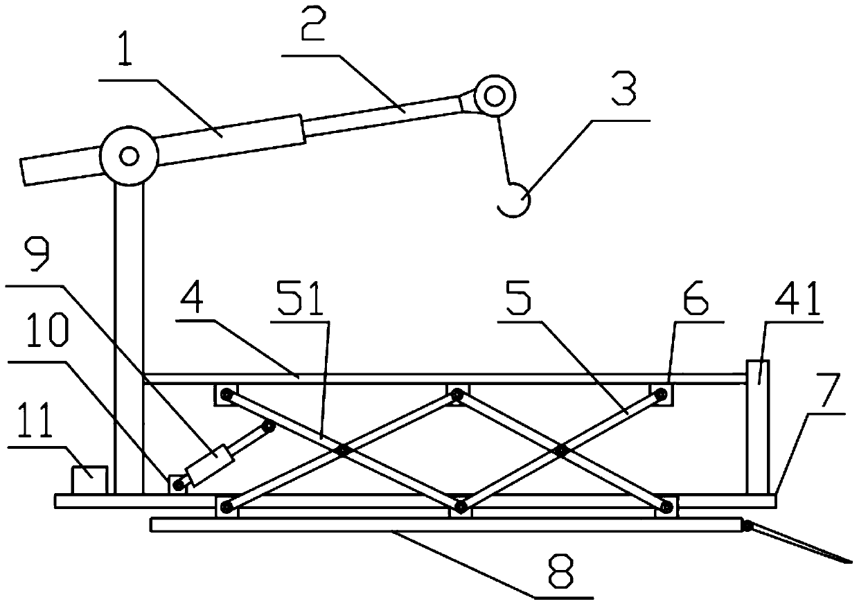 Shear lifting mechanism type trailer