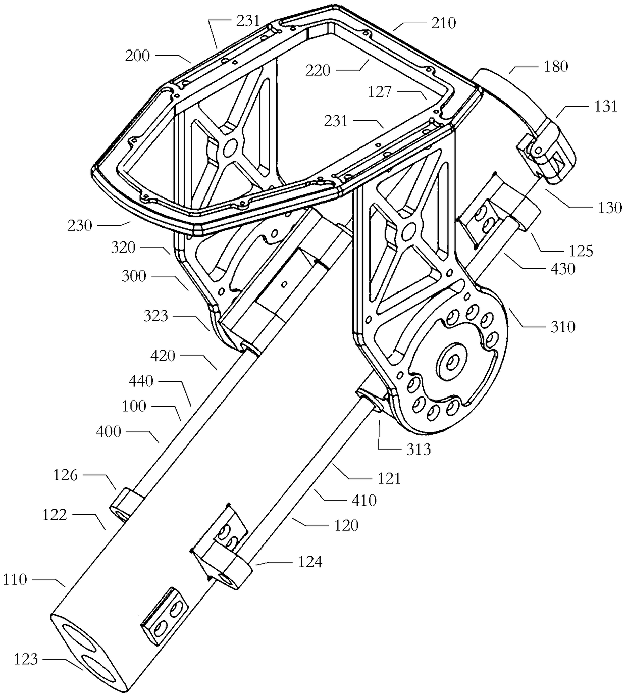 Power bearing structure for an unmanned aerial vehicle