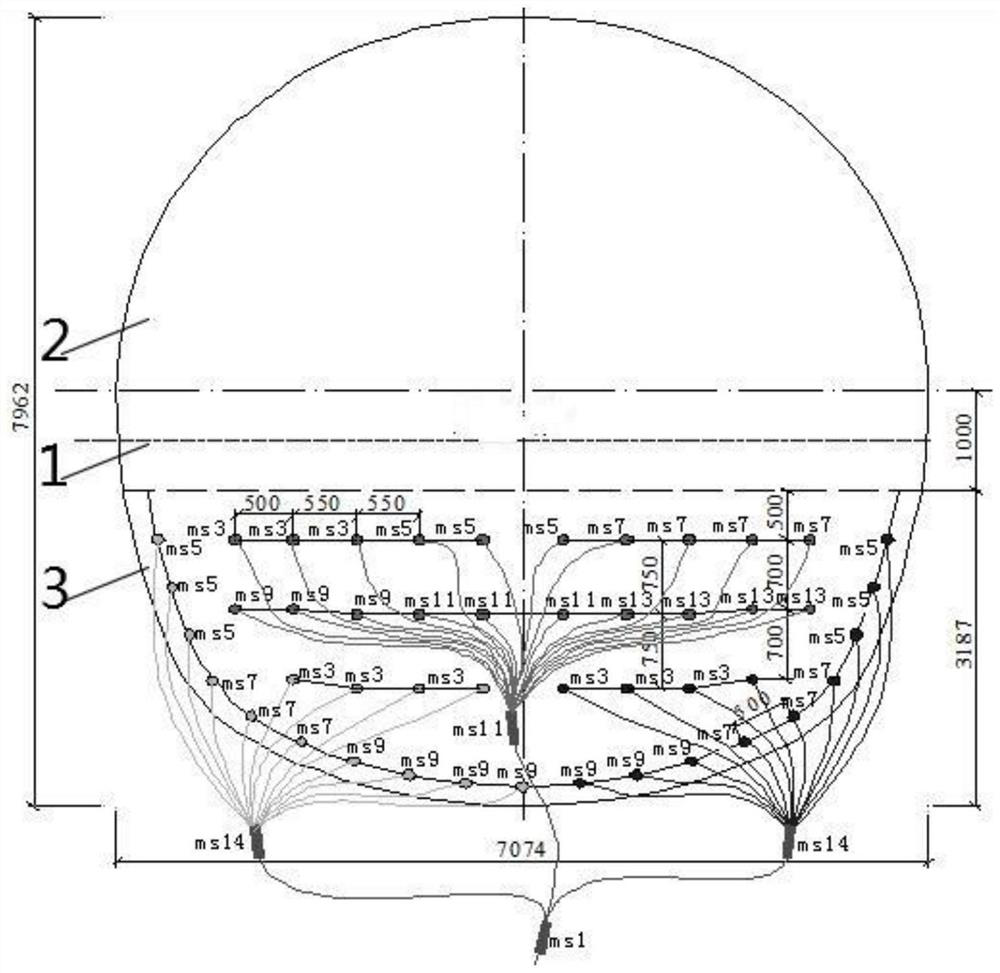 Mining method construction method for subway tunnel with upper soft rock stratum and lower hard rock stratum in high karst area